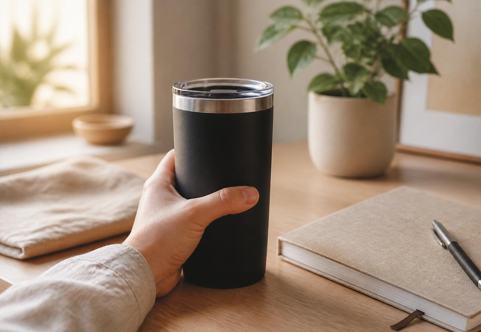 Produtos térmicos personalizados Cup & Eco em uso